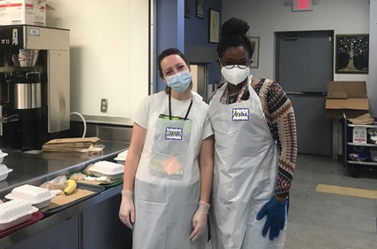 Princeton Health staff volunteering at the Trenton Area Soup Kitchen during PMX Week.